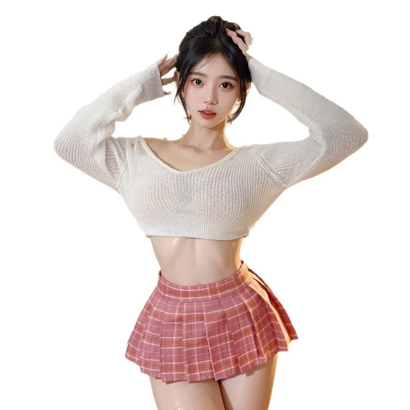 Women Sexy Schoolgirl Japanese Style Cosplay Cheerleader Plaid Nightclub Party Super Mini Pleated Cute Ladies Short Mini Skirts