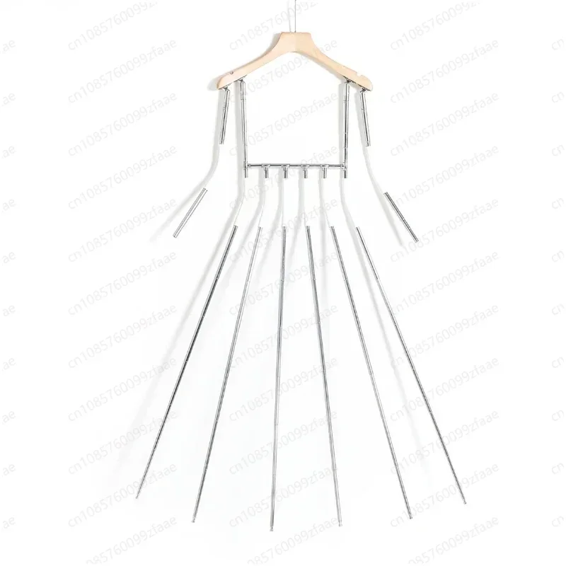 Dress shooting modeling hangers, multi-pole skirt fold positioning, clothing shooting props, invisible hangers