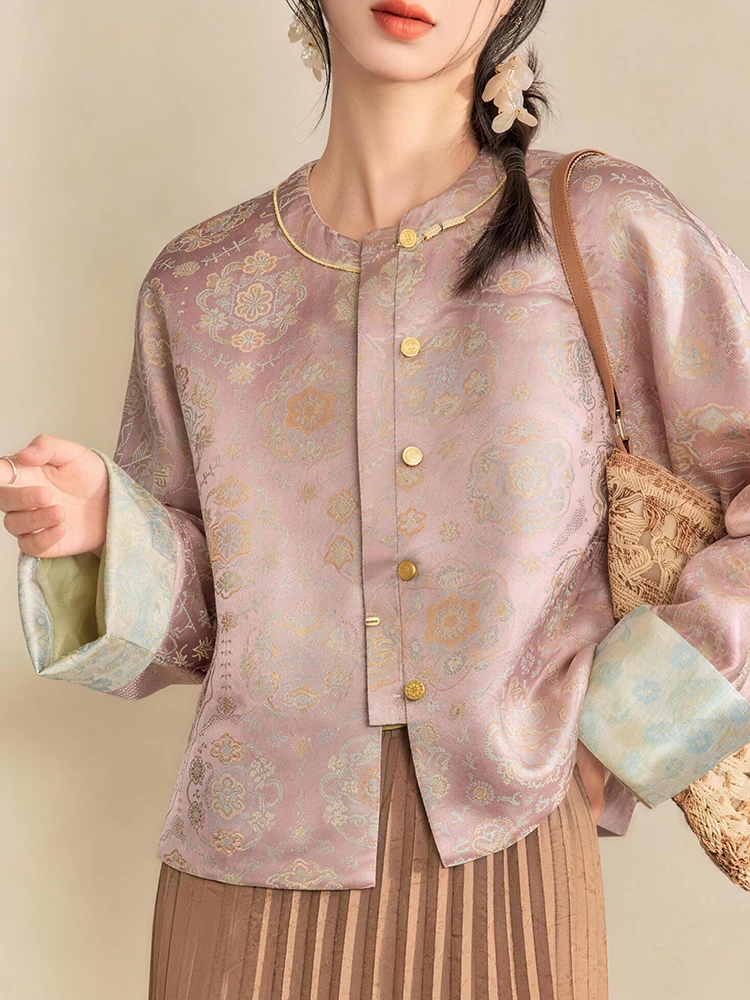 

New Chinese Sle Luxury Embroidered Button round Ne Open Cardigan Spring 2026 Faion plus Size Versatile Age-Defng Top