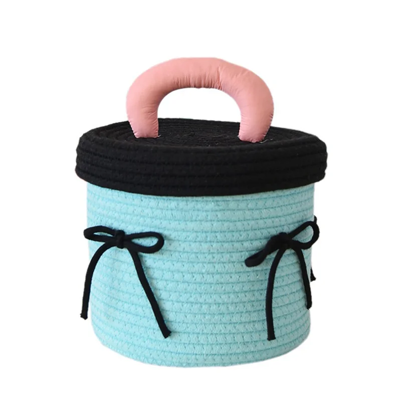 

PTST Woven Storage Baskets Living Room Desktop Sundries Storage Baskets Toy Storage Boxes Furniture Decoration Racks