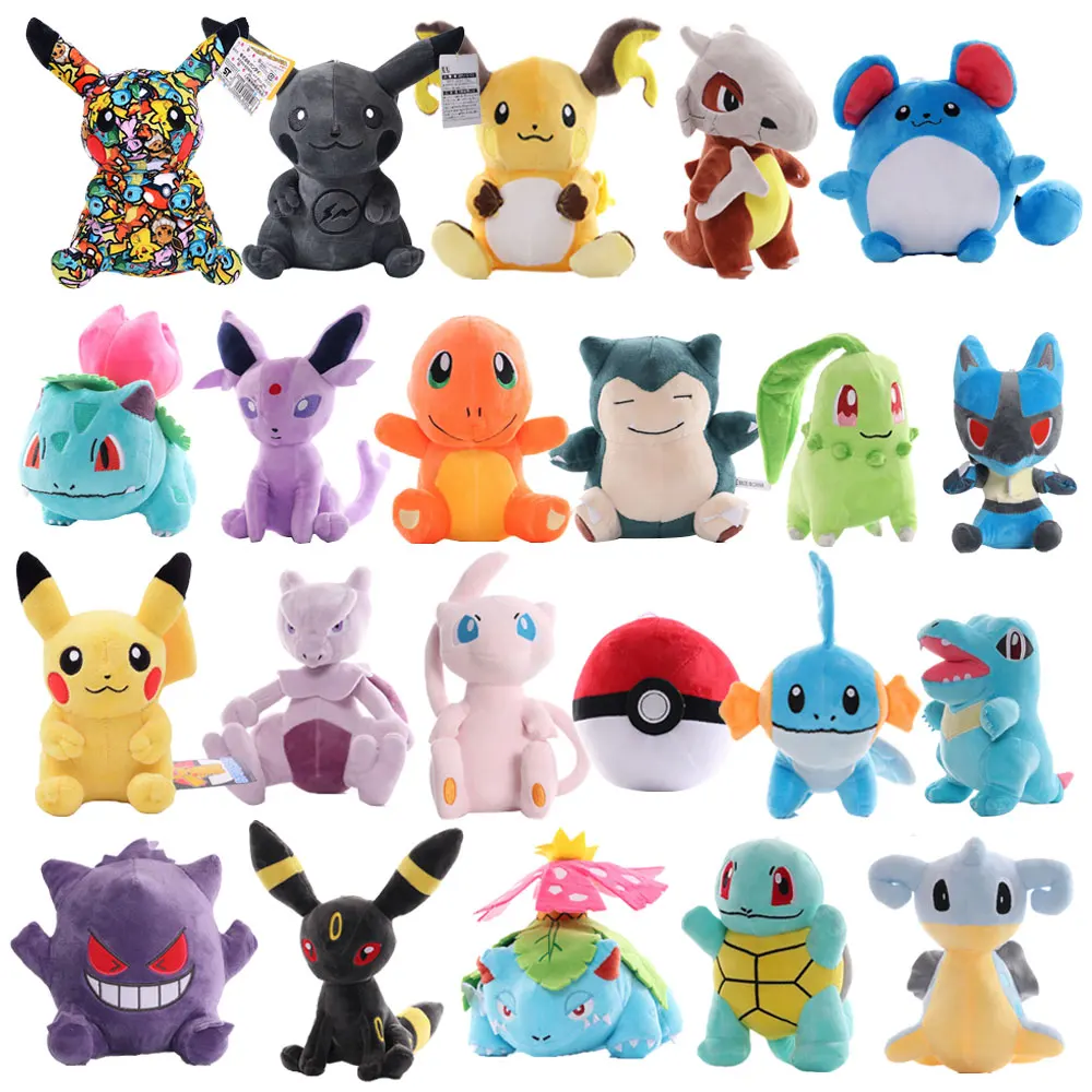 

Anime Pokemon Multiple Styles Stuffed Plush Toys Pikachu Mewtwo Squirtle Kawaii 15-25cm Dolls Pendant for Toys Girl Kids Gifts