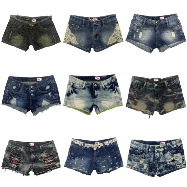 

Low Waist Denim orts Millennium Sle Y2K Waed Frayed Hem American Sle Super ort orts for Teen Girls Blue Denim