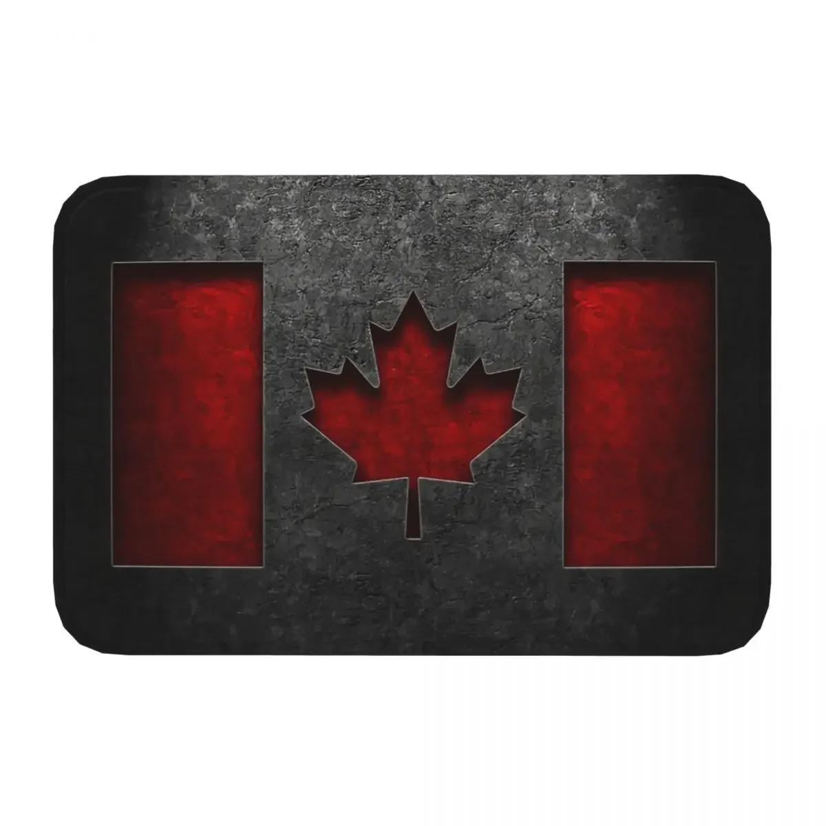 Retro Non-slip Rug Doormat Bath Mat Canadian Flag Stone Texture Hallway Carpet Indoor Decorative