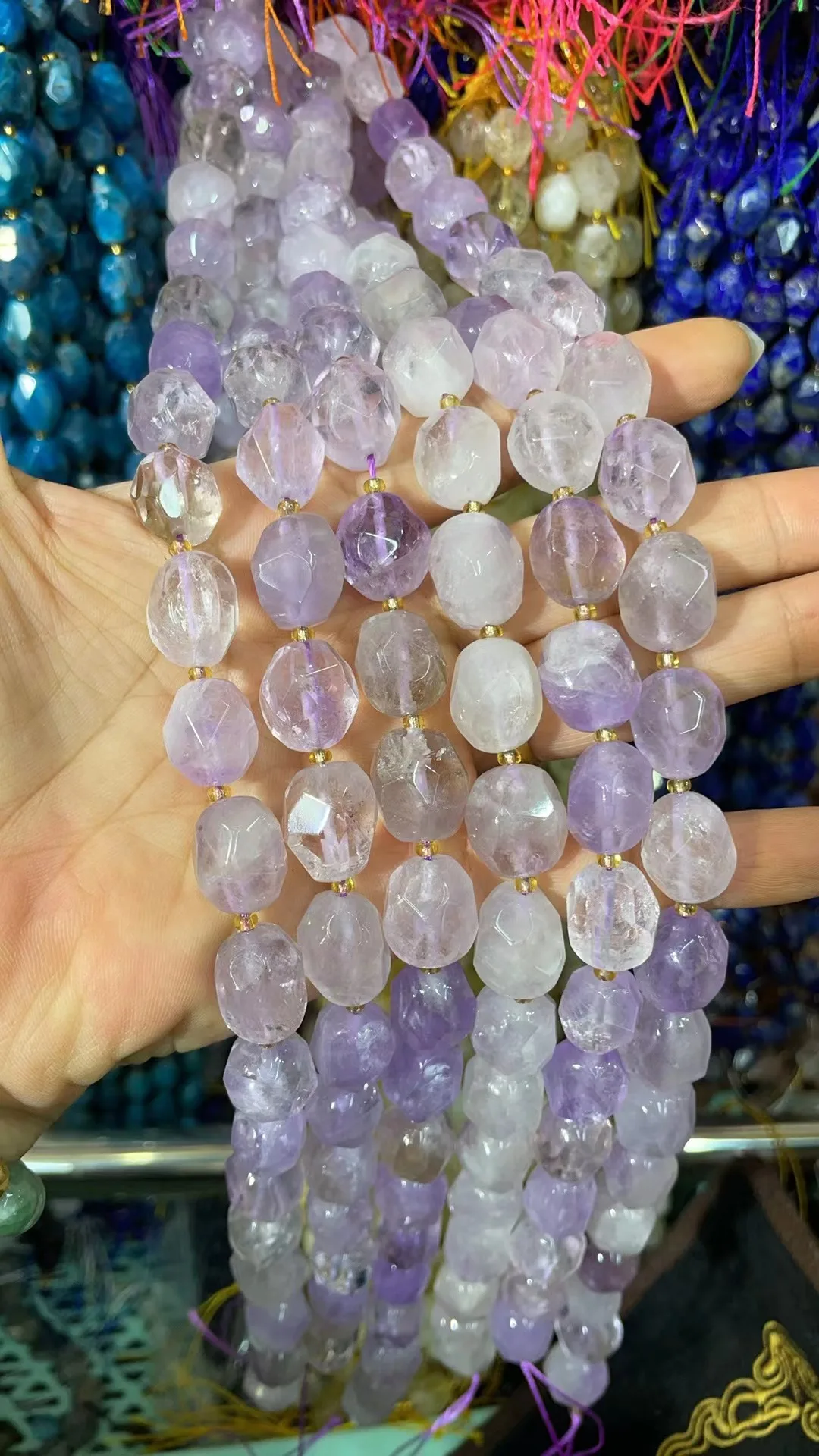 

10x14mm Natural Shallow Amethyst Of Cltrlne Cut face Length Dagree 39 cm Big Overview 22 Grain