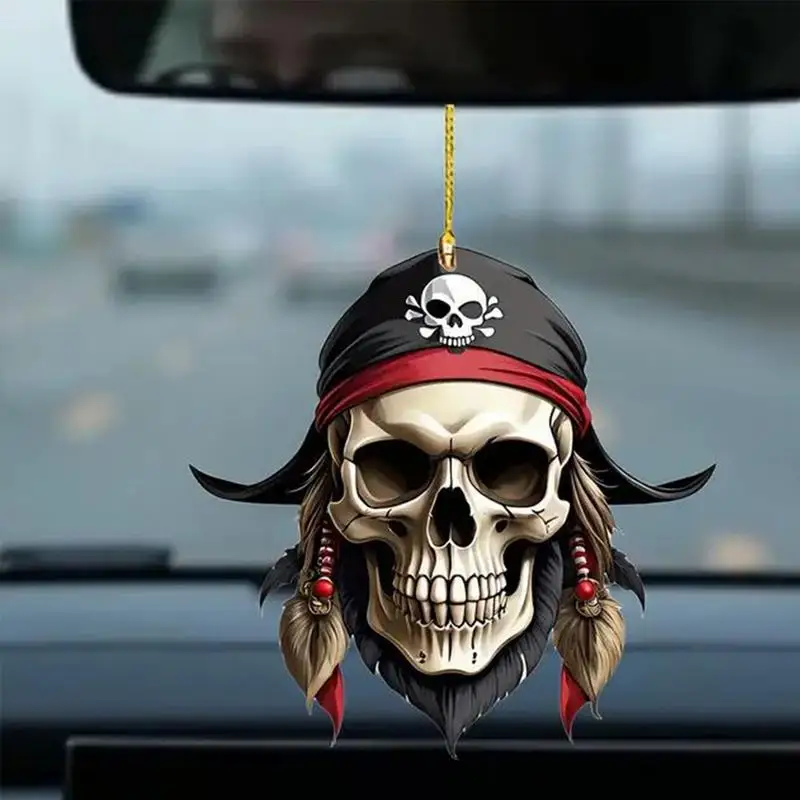 

Rearview Mirror Pendant Skull Acrylic Rearview Mirror Charm Skeleton Window Pendent Car Mirror Charm Rearview Mirror Decoration