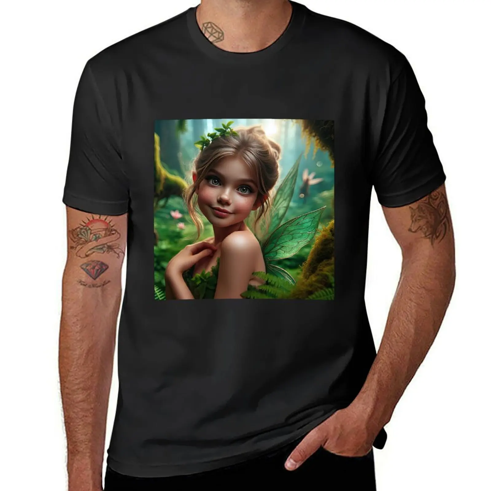 Gloria-Garden Fairy T-Shirt blacks anime mens graphic t-shirts hip hop