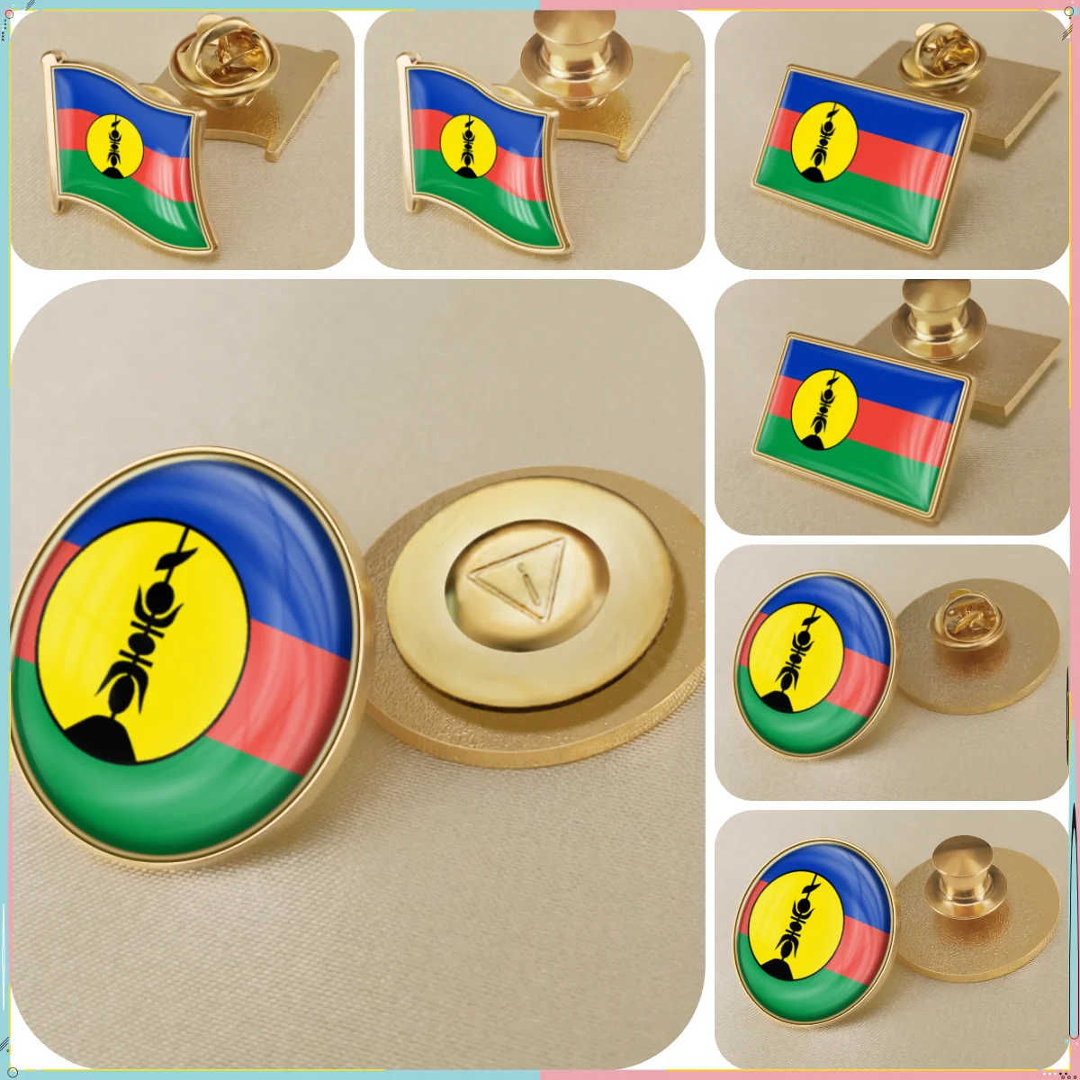 New Caledonia FLNKS of France Flag Brooch Badges Lapel Pins