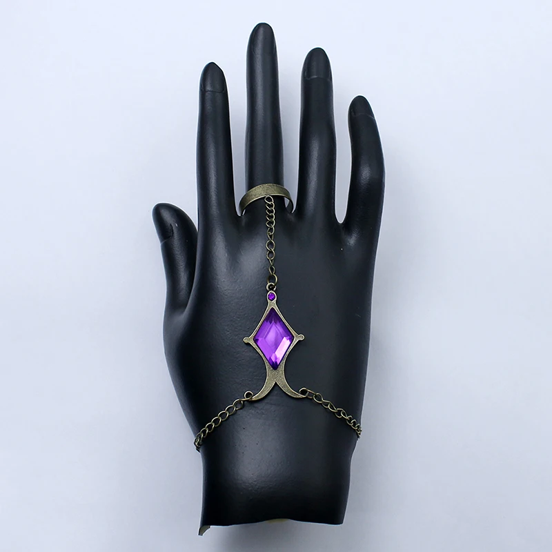 Anime Character Magica Akemi Homura Cosplay Bracelet Diamond Shaped Purple Gemstone Hand Chain Stage Props Jewelry Gifts