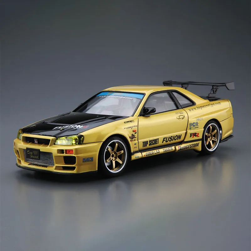 Prefabricated assembly model Aoshima-20089 1/24 Top Secret BNR34 Skyline GT-R 2002 car model kit