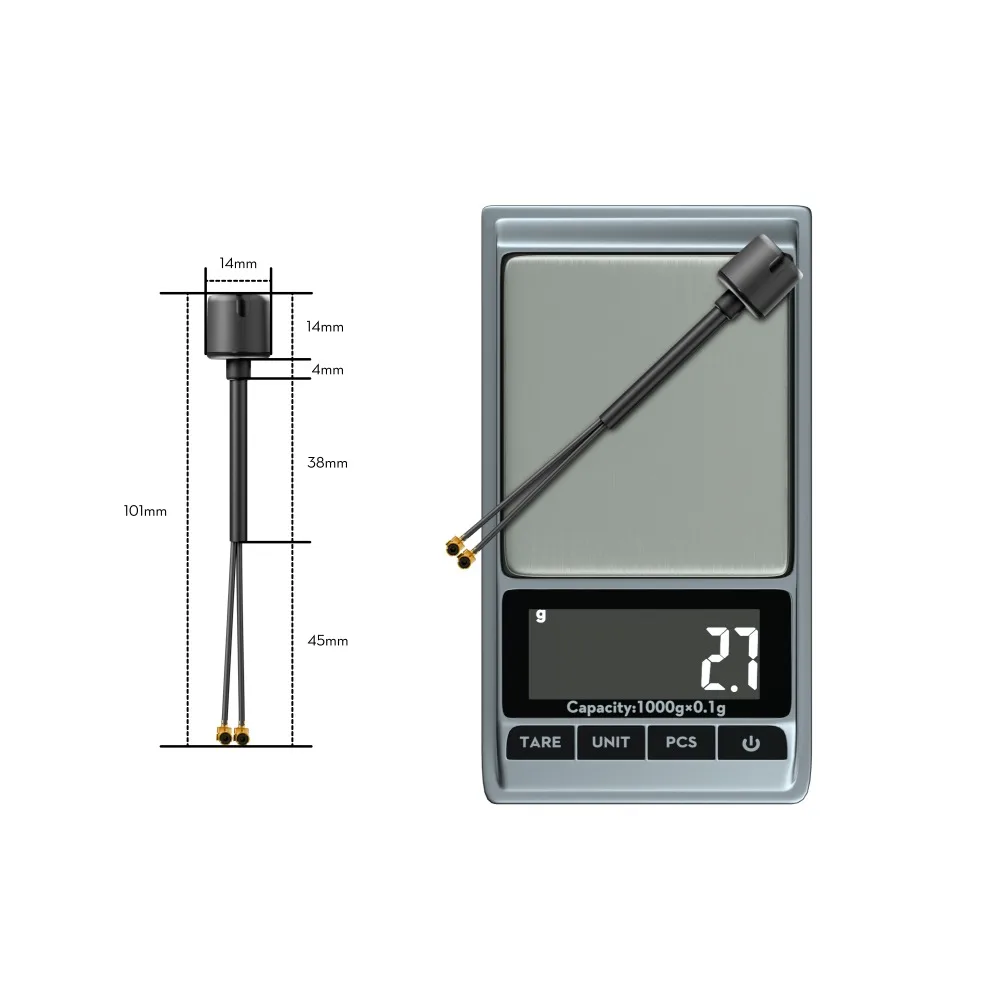 플라이우 듀얼 밴드 5.8G/2.4G 안테나 V2 (DJI O3 O4 Pro, FPV 드론 DIY 안테나 업그레이드 부품, 에어 유닛 호환)