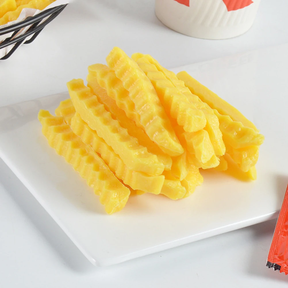 

12 Pcs Models Fake French Fries Artificial for Display Simulation Food Props Decoration Fry Yellow Potato Chips