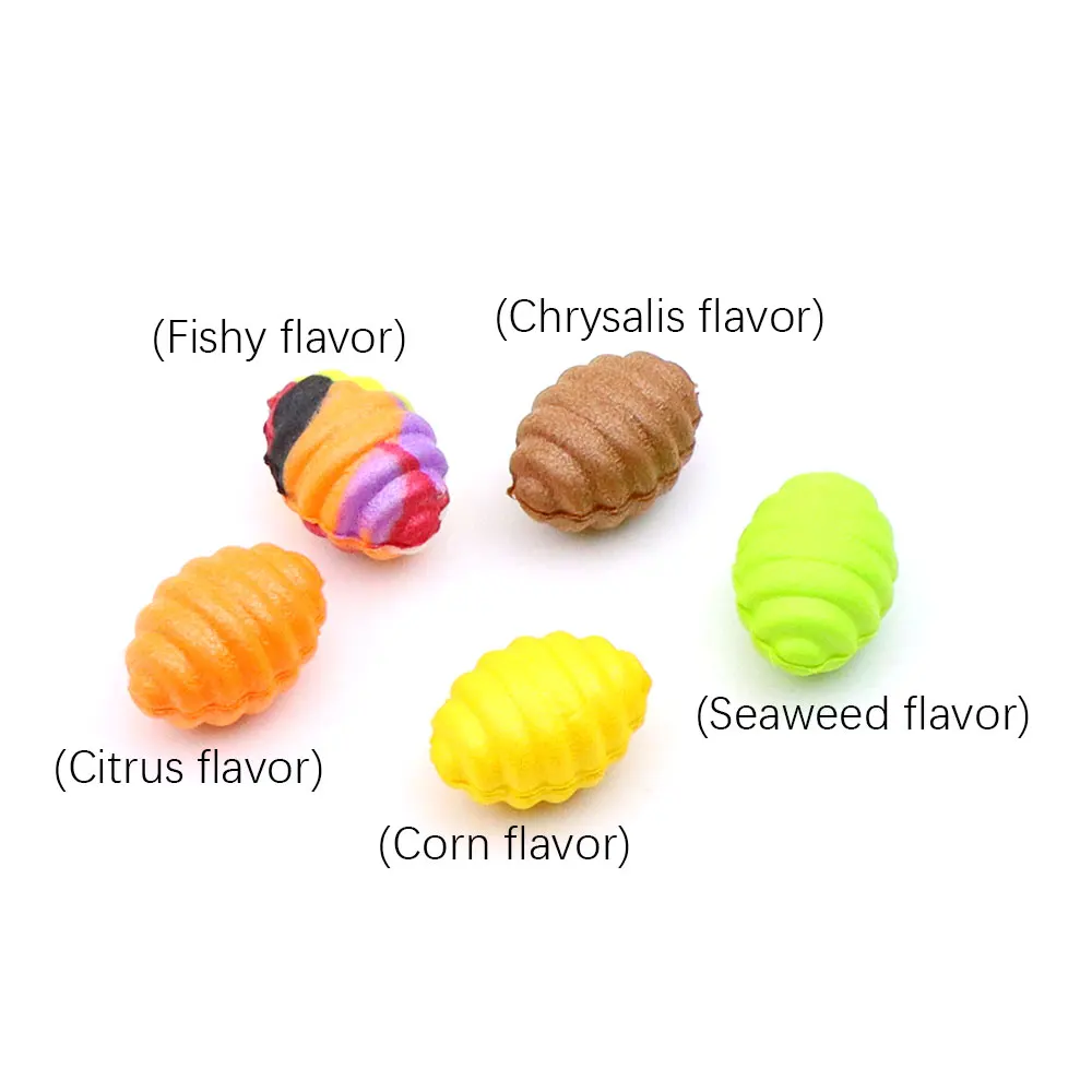 8pcs Carp Fishing Bait Method Feeder Hair Rig Pop Up Boilie High Buoyancy Silkworm Chrysalis Shaped Carp Lure For Fishing Access view 3