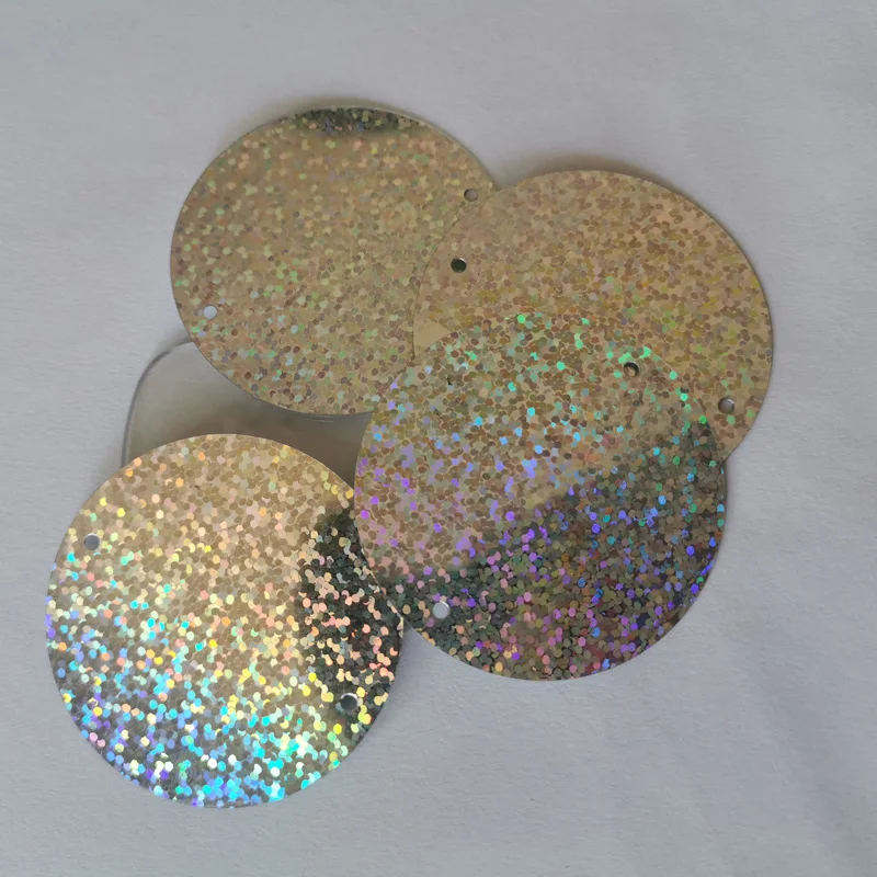 1kg Laser argento oro paillettes rotondo doppio foro plastica Glitter scarpe fai da te cappelli accessori di abbigliamento