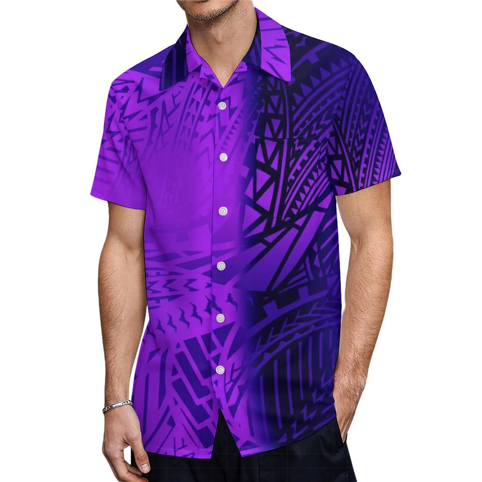 Traje de Puletasi y camisa de talla grande para hombre, ropa de pareja, vestido samoano, estampado de las tribales polinesianas, ropa a juego familiar