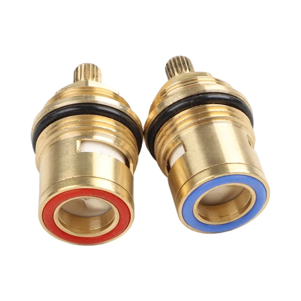 2 Pack Disc Cartridge for Standard 3/4 Inch Faucet Valves Featuring Brass Body High Flow Design and 50mm Core Length