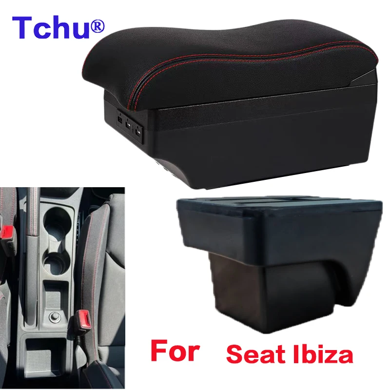 Для SEAT Ibiza подлокотник для SEAT Ibiza автомобильный подлокотник коробка внутренняя модификация USB зарядка пепельница автомобильные аксессуары