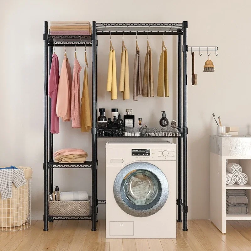 Simple washing machine rack  balcony drying rack drum floor-to-ceiling storage washing machine