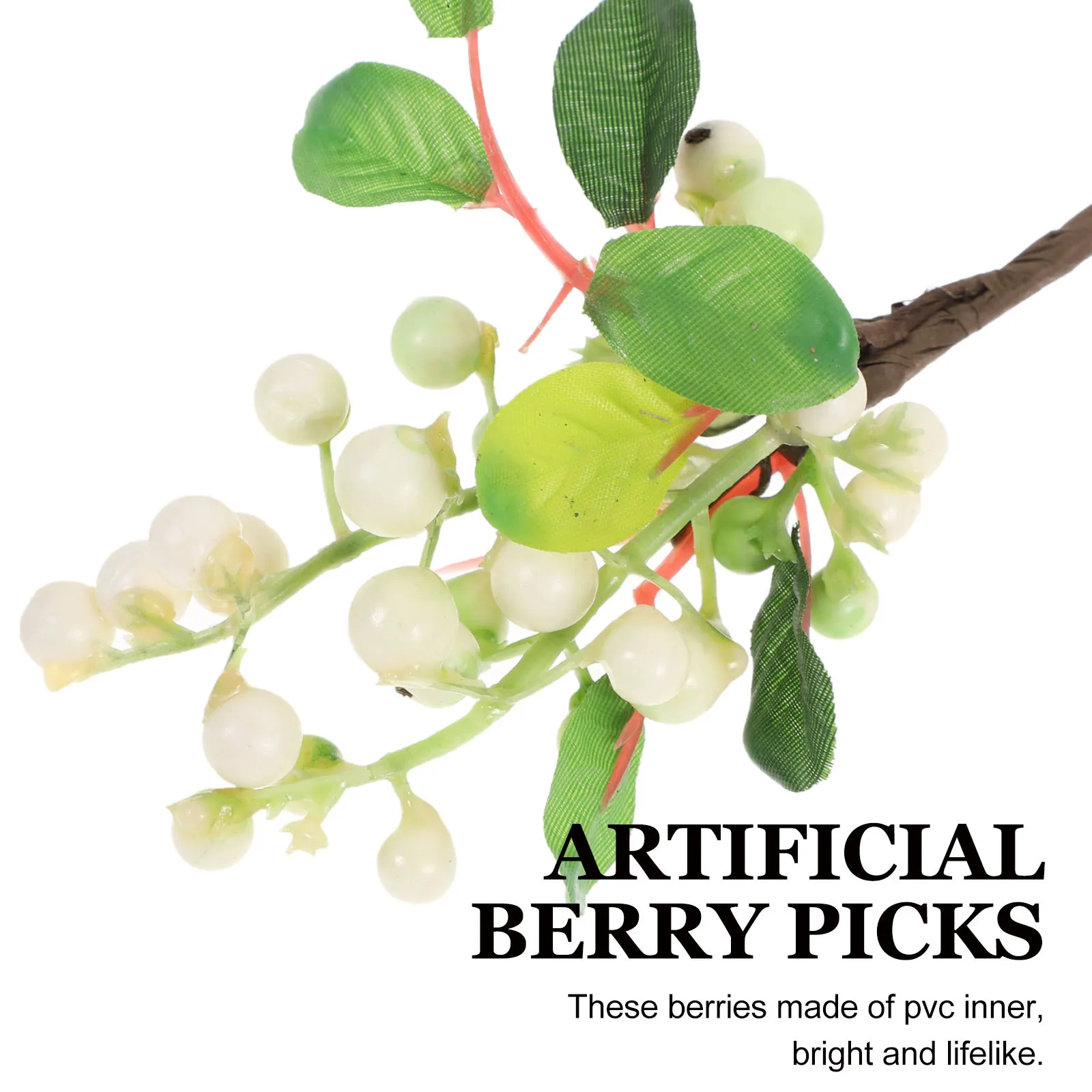 

5Pcs Artificial Berry Picks White Green Realistic Fabric Blueberry Christmas DIY Home Decor Holiday Party Ornament