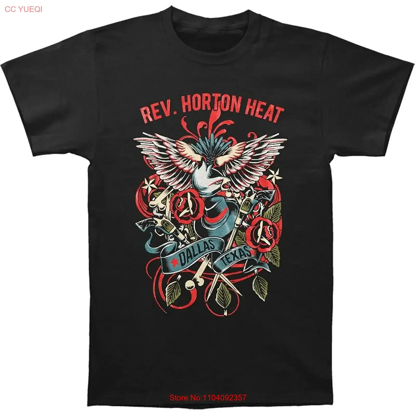 Camiseta The Reverend Horton HeaT 2025 CO_161, Estilo Vintage, Lavada, Suave, Versátil, Ligeramente Elegante, Informal, Unisex