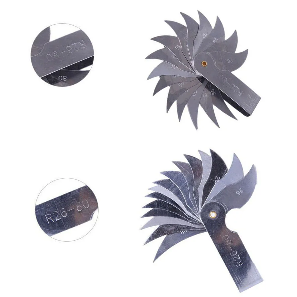 1pcs Radius Template R Gauge R1-6.5 R7-14.5 R15-25 R26-80 Radius Gage Plate Fillet Gaug Measuring Tools