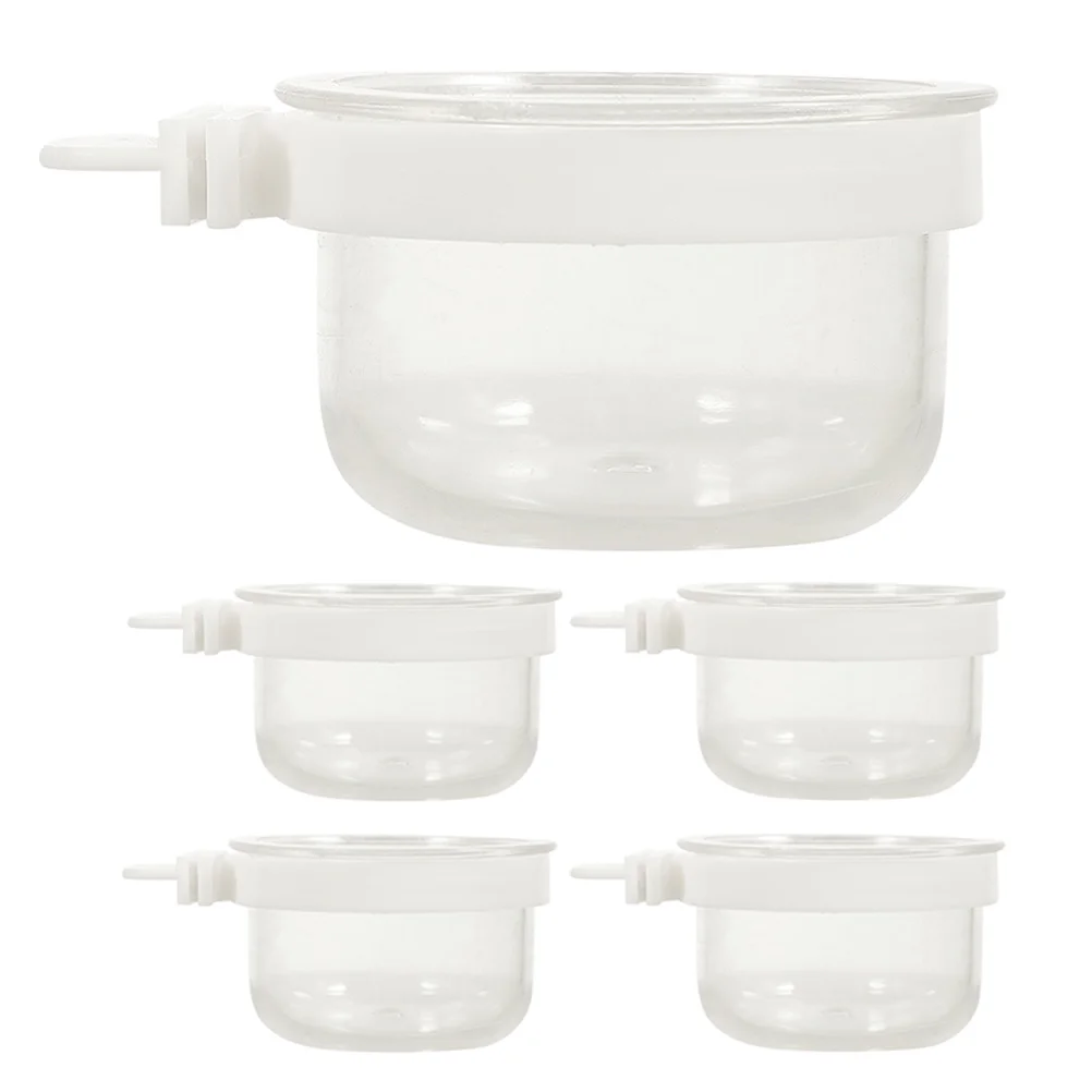 

7Pcs Detachable Transparent Bird Feeding Bowls Plastic Parrot Feeder Cups Cage Food Holder for Small Birds Bird Cage Food Bowls