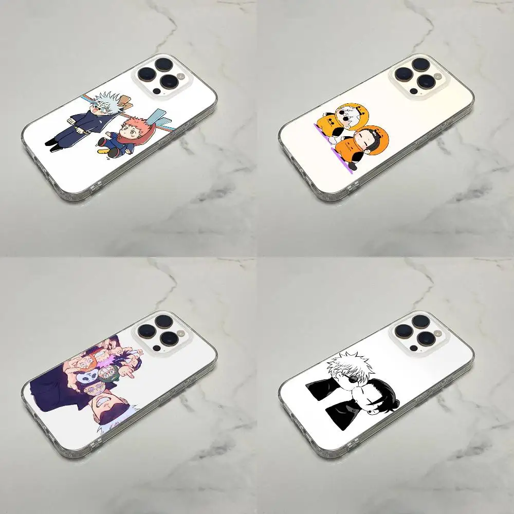 

J-Jujutsu Kaisen Geto Gojo Yuji Phone Case For iPhone 16,15,14,13,12,11 Plus,Pro,Max,XR,XS,Plus,E,SE4,Mini Transparent Cover
