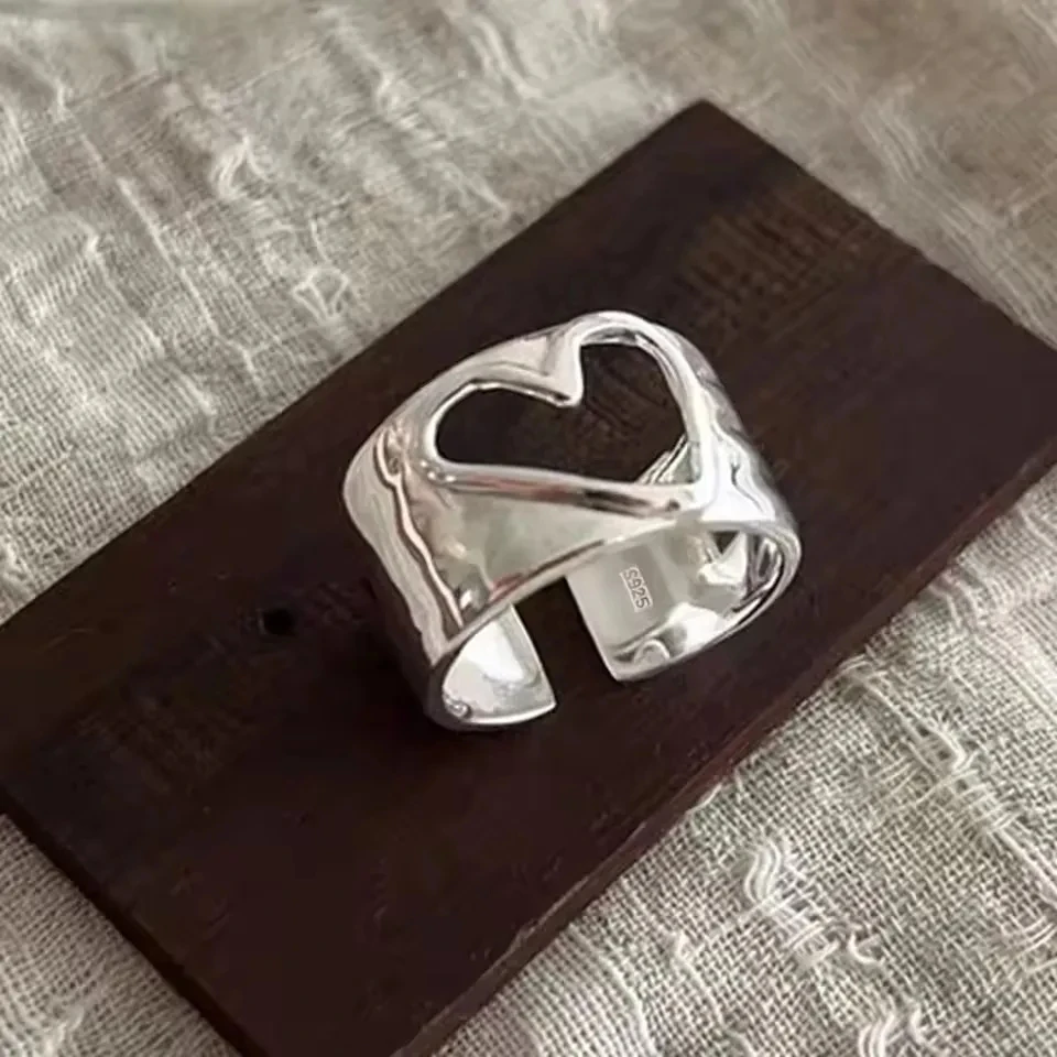 Sam Panda Ringe aus 925er-Sterlingsilber für Damen und Herren, edler Schmuck, verstellbarer Ring in offener Flügelform, für Party, Geburtstag, Geschenk