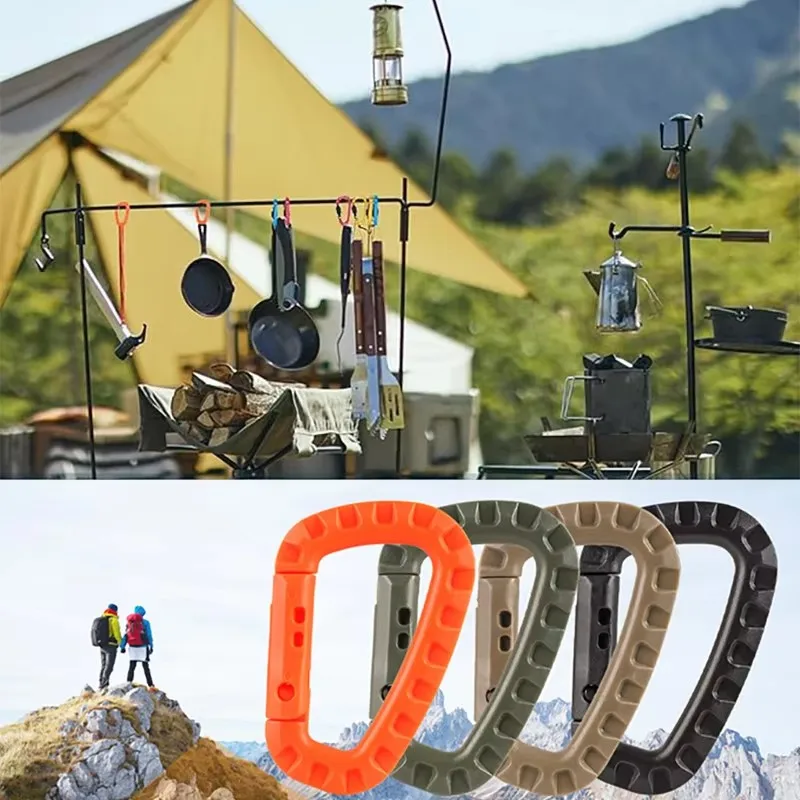 

1/3/5Pcs Carabiner Tactical Plastic Carabiner Clip Keychain D-Shape Hard Spring Snap Gear Hook Outdoor Camping Hiking Tools