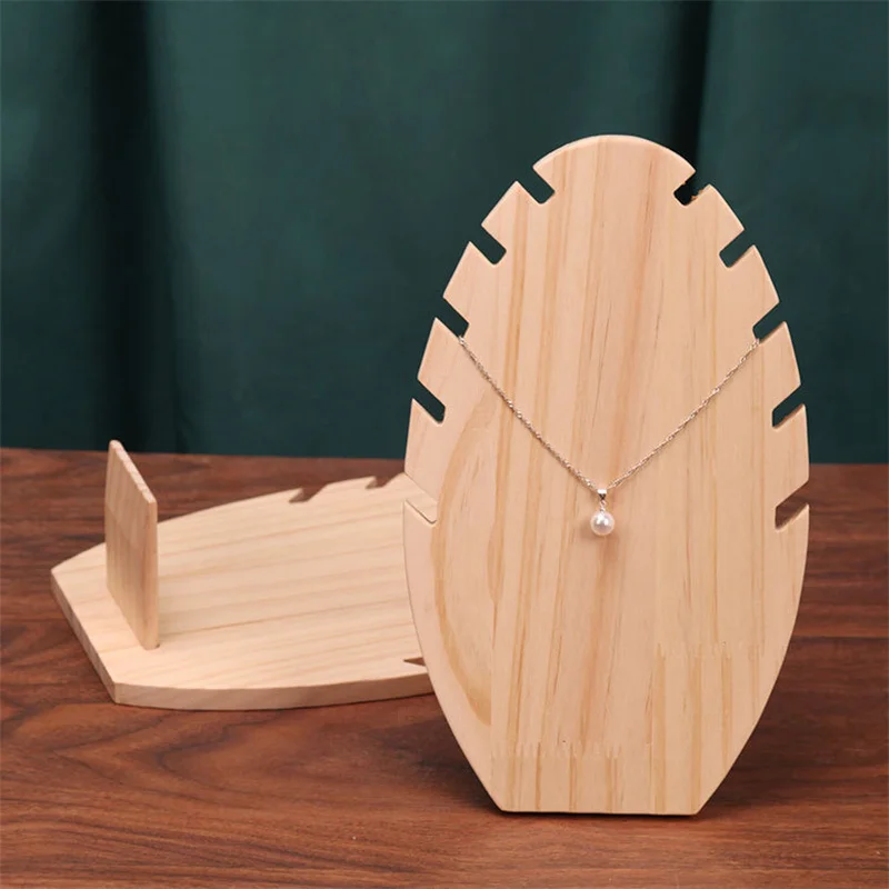 قلادة عرض المجوهرات الصلبة الخشب عداد قلادة عرض موقف منظم المجوهرات