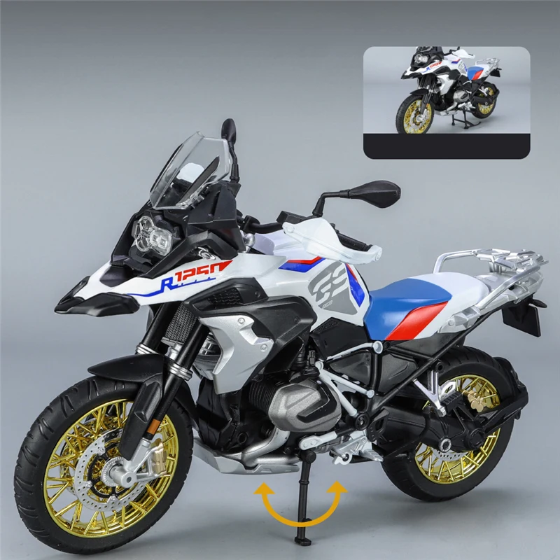 1:9 R1250 GS ADV Alloy Racing Motorcycle Diecasts Street Sports Motorcycle Model Simulation With Light Collection Toys Gifts