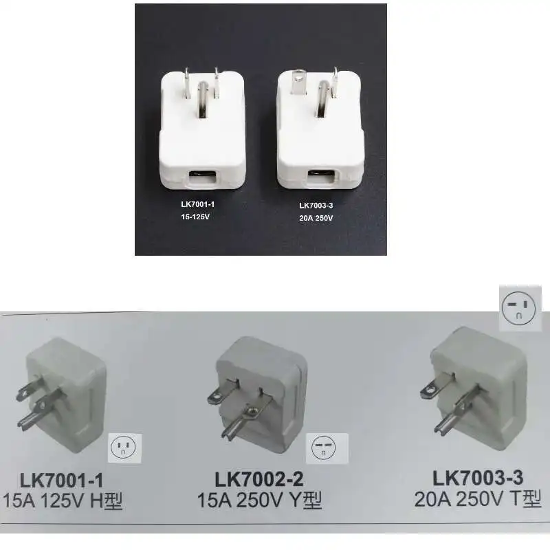 LK7001 Steker NEMA Putih 15A 125V 250V 20A AC Mudah DIY Tipe Tanah Konektor Kanada AS Kawat Pria Aksesori Rumah Listrik BAIK