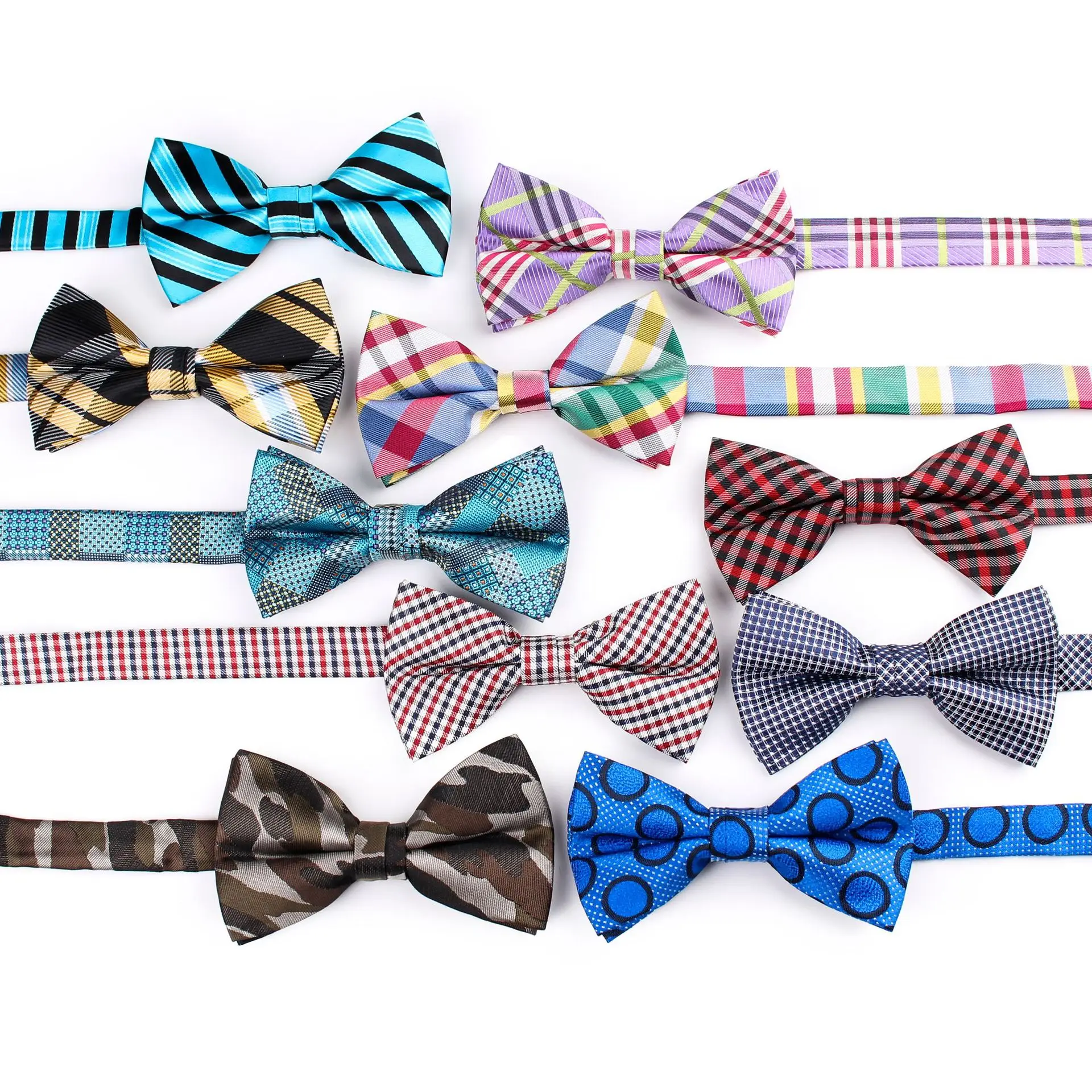 

Polyester Man Bowties Fashion Butterfly Knot Party Groom Wedding Bow Ties For Men Plaid Striped Blue Cravats Women Dress Bowknot