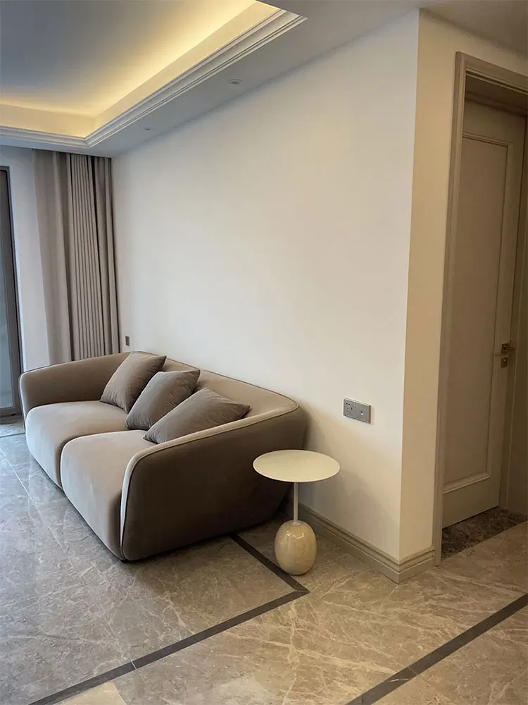 حافة رخامية دنماركية بسيطة عدد قليل من الديكورات الناعمة الراقية مصممة لغرفة المعيشة وغرفة النوم وحافة الأريكة وزاوية مستديرة قليلة