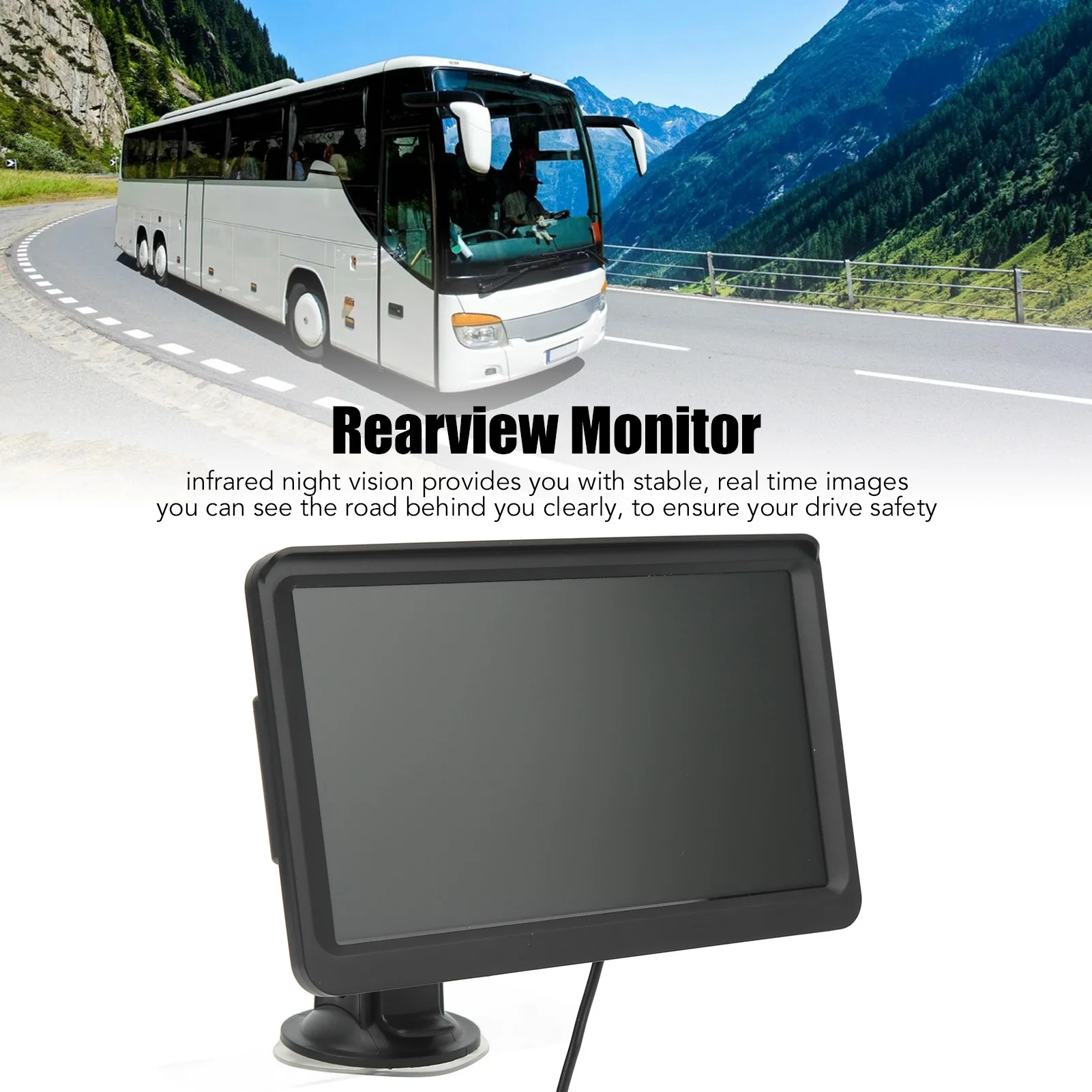 

7in Backup Camera Monitor 18 LEDs Night Vision Rearview Reversing Parking Reverse Kit for Cars Trucks SUVs Rearview Monitor