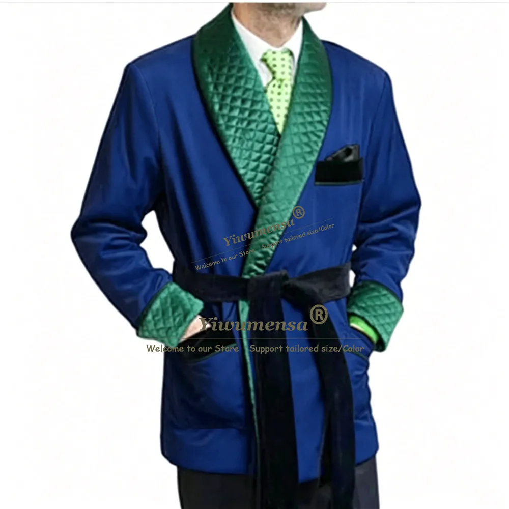 Latest Coat Design Men Smoking Blazer Black Velvet Green Quilted Lapel Suit Jacket Evening Party Wear Customized Tuxedos 2021