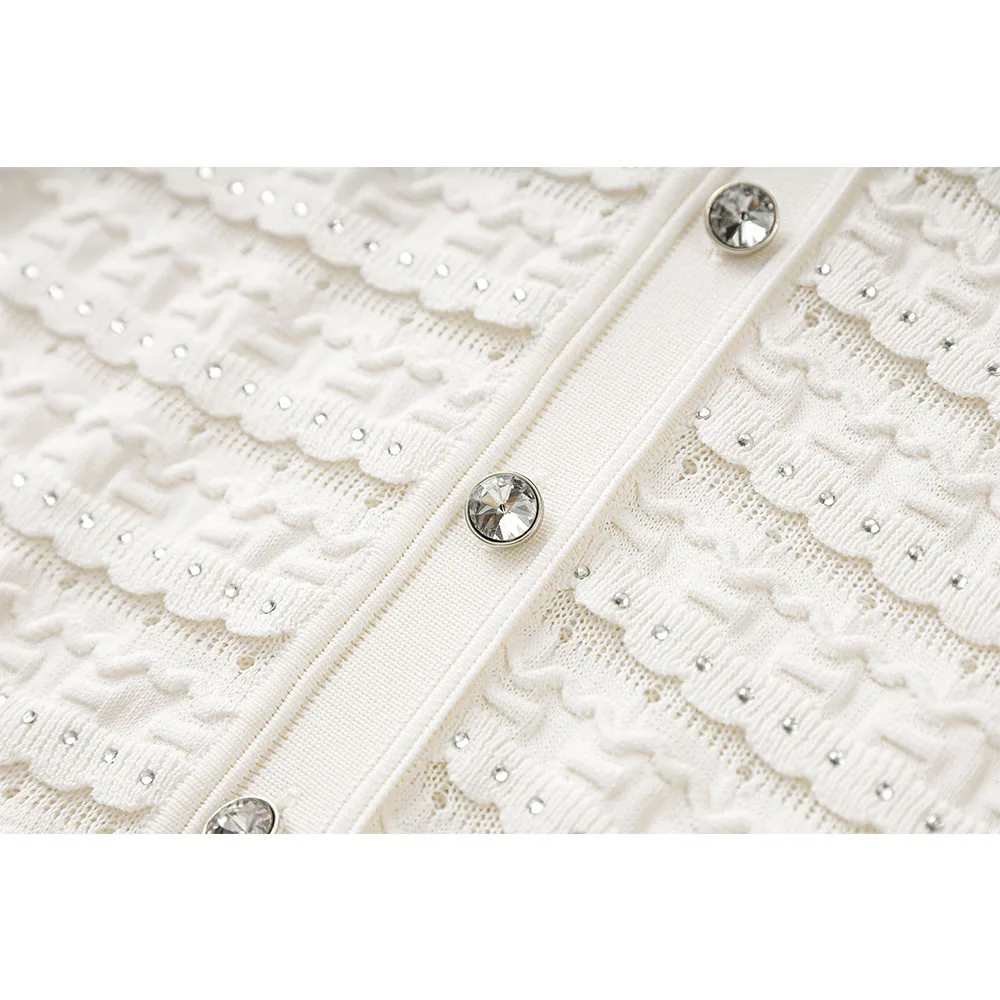 2025 new spring socialite light luxury fashion BlingBling dress knitted skirt