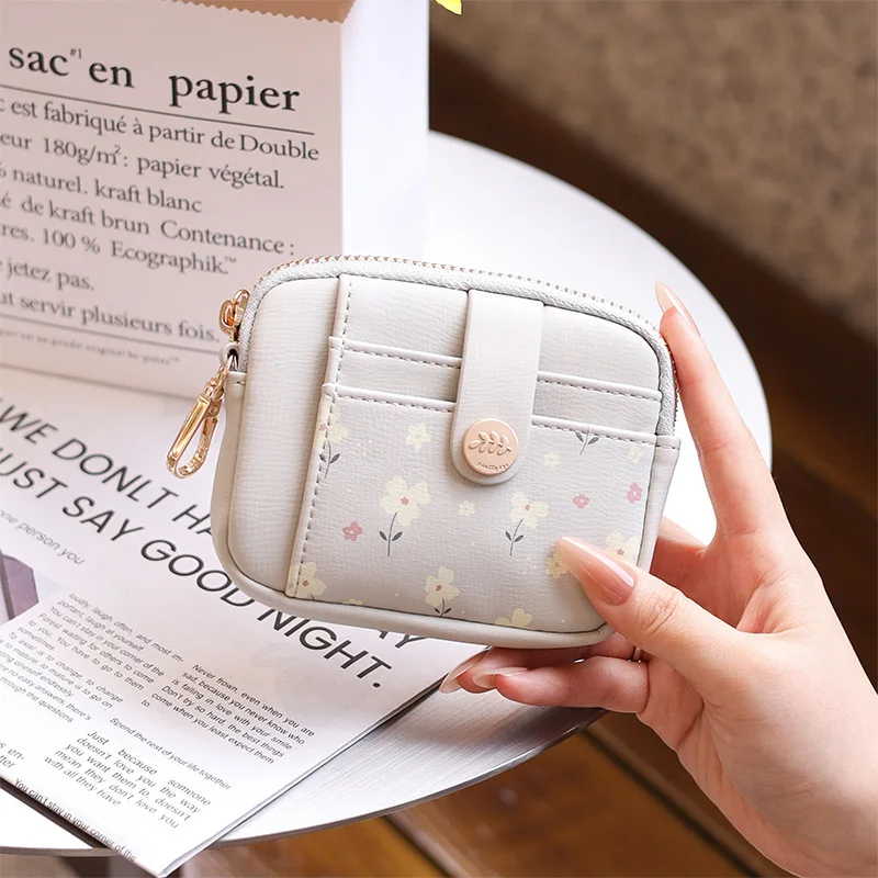 Neue bedruckte Geldbörse mit Reißverschluss, koreanische Version, weiche Oberfläche aus PU-Leder, faltbare Münztasche, multifunktionale faltbare kurze Geldbörse, Da – Detail 4