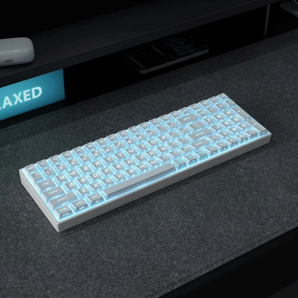 ZuoHe ZH100 Frost Cold Mechanical Keyboard Hot Swap PBT Keycaps RGB 100 Keys Tri-Mode Wireless 4000mAh Battery Pc Accessories