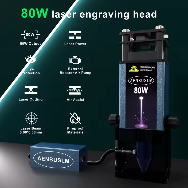 AENBUSLM 40W 80W Laser Cutting Module 450mm Blue Light Laser Engraving Head with Air Assist Woodworking Cutter CNC Laser Engrave - Image 2