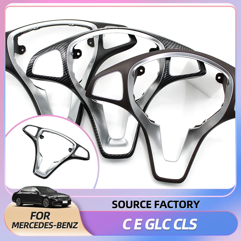 

Hot Interior Stickers W205 W213 W253 W218 W166 W447 Upgraded Interior Car Steering Wheel Chrome Cover Panel Trim For Mercedes Be
