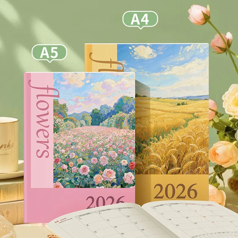 2026 Calendar Planners Yearly 365 Days Efficiency Notebooks Monthly Diary Journals Weekly Goal Habit Tracker Agenda Schedules