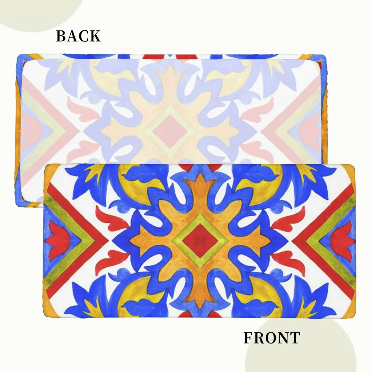 Portuguese Azulejo Tiles Custom Rectangular Tablecloth Waterproof Table Cover for Dining Events Table Cloth