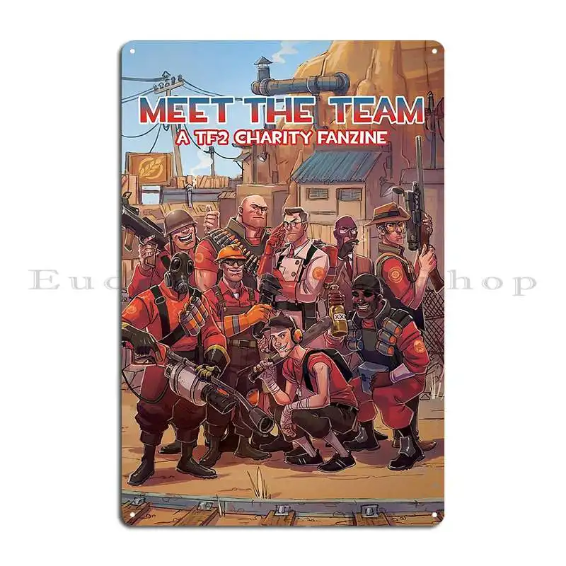 Team Fortress 2 Meet The Team Metal Sign Poster Home Customized Living Room Cinema Cinema Tin Sign Poster