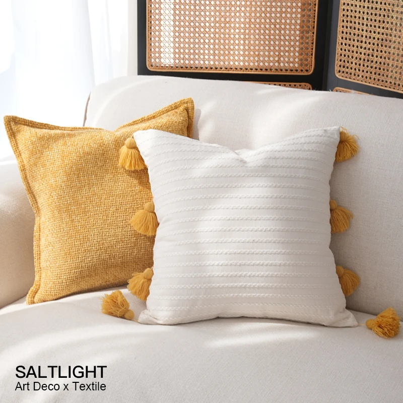 Modern Minimalist Yellow Snail Pad Cushion Sofa Bedroom Square Pillow Lumbar Pillow Sample Room Home Decorative Polyester Fiber