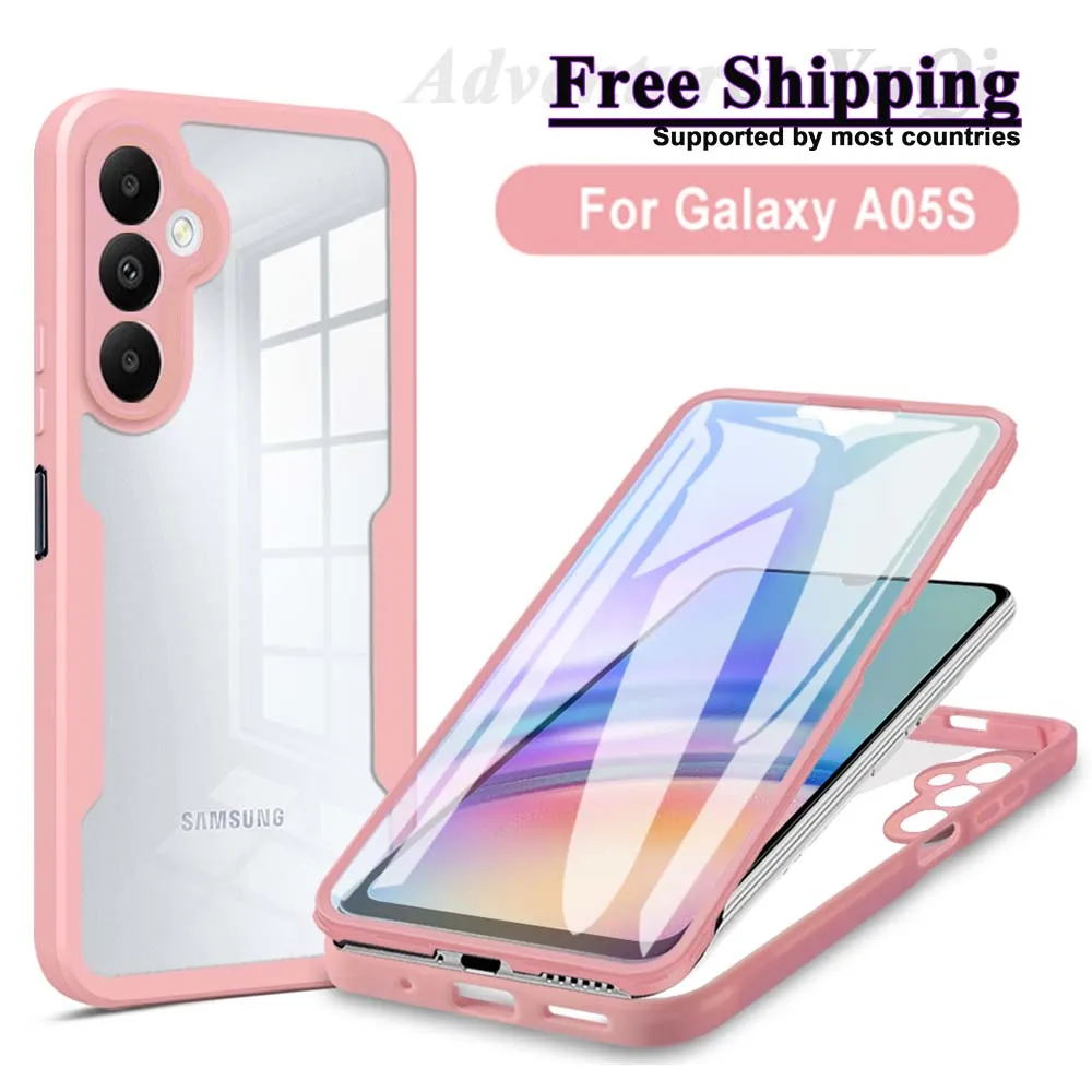 For Galaxy A05s Samsung 360 Full Coverage Protection Phone Case Screen Protector Camera Lens Protection Bumper Shell Funda