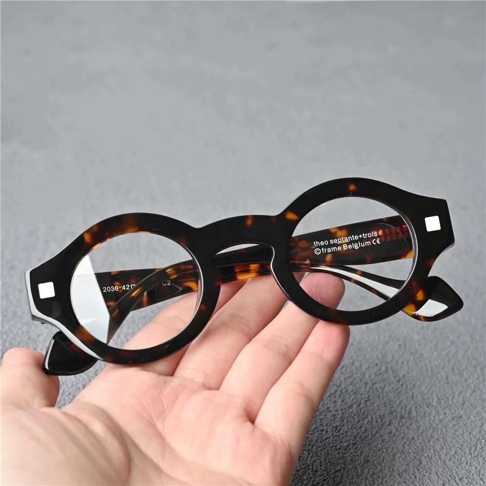 

New Retro Small Round Frame Glasses for Women Myopia Reading Eyewear Men Optics Prescription Classic Vintage Acetate Eyeglasses