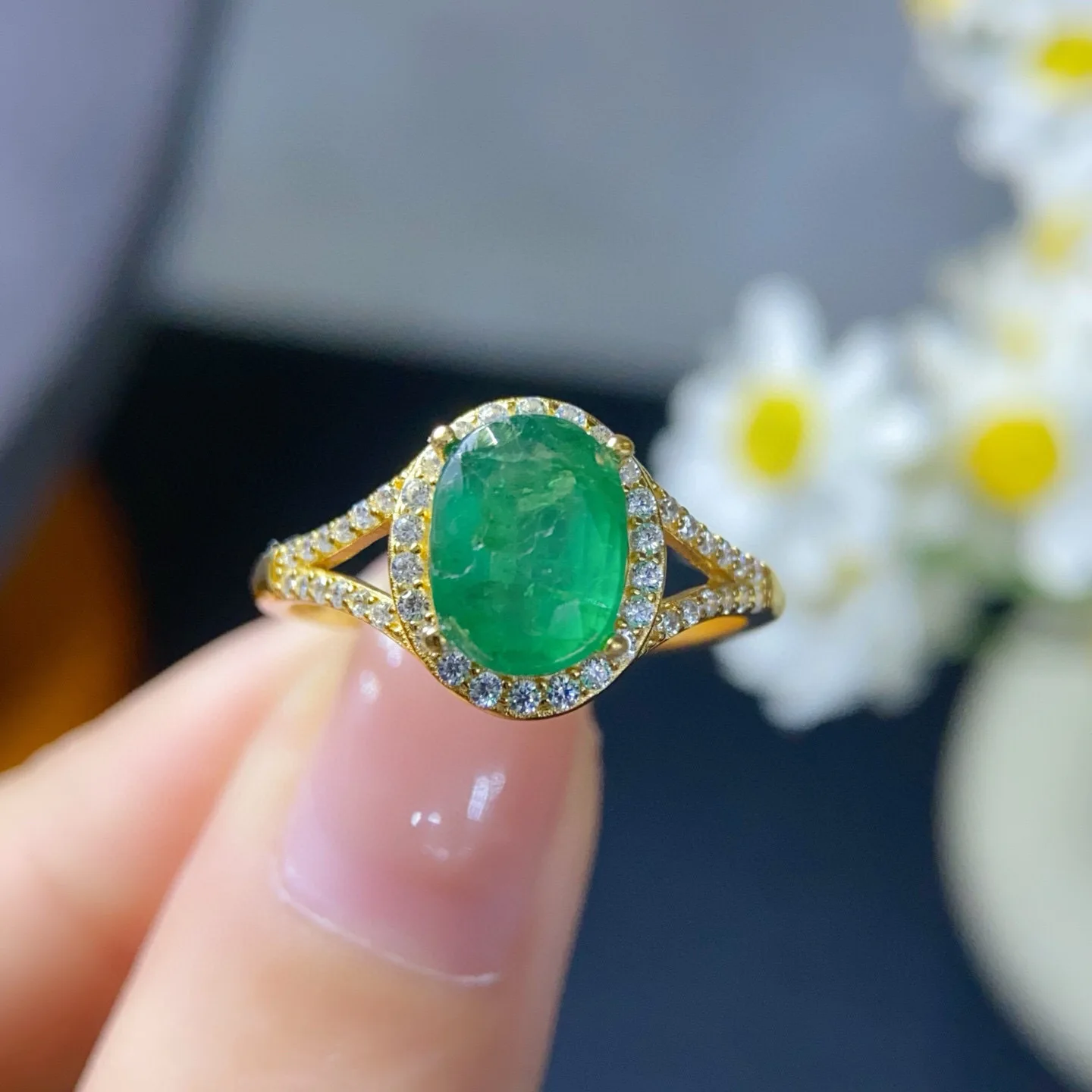 

Кольцо из серебра 925 пробы с колумбийским изумрудом, натуральный изумруд 7x9 мм с сертификатом, ювелирные изделия-пасьянс из колумбийского зеленого драгоценного камня