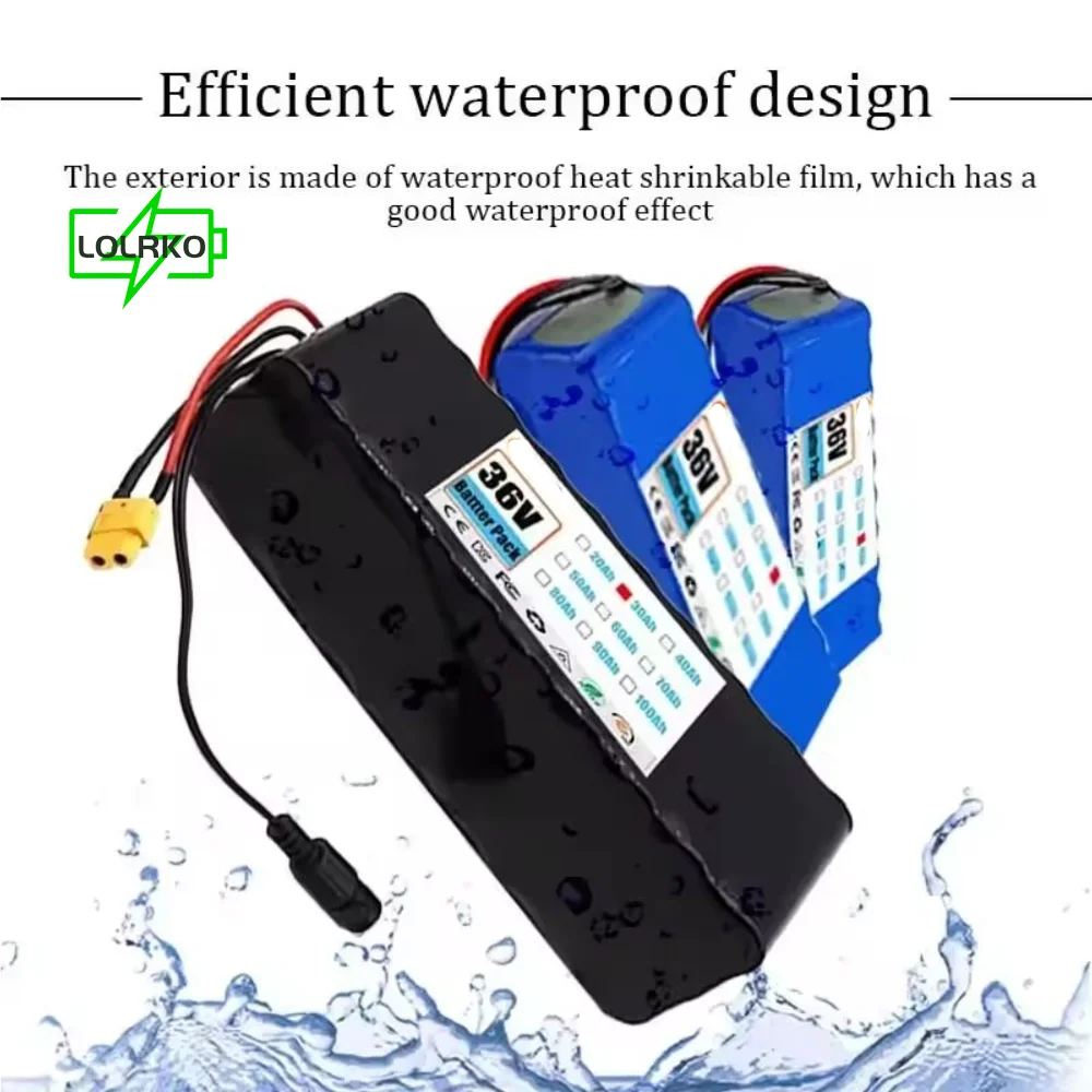 36V 30Ah 18650 Rechargeable Lithium Battery Pack 10S3P 1000W Power Modified Bicycle Scooter Electric Vehicle with BMS