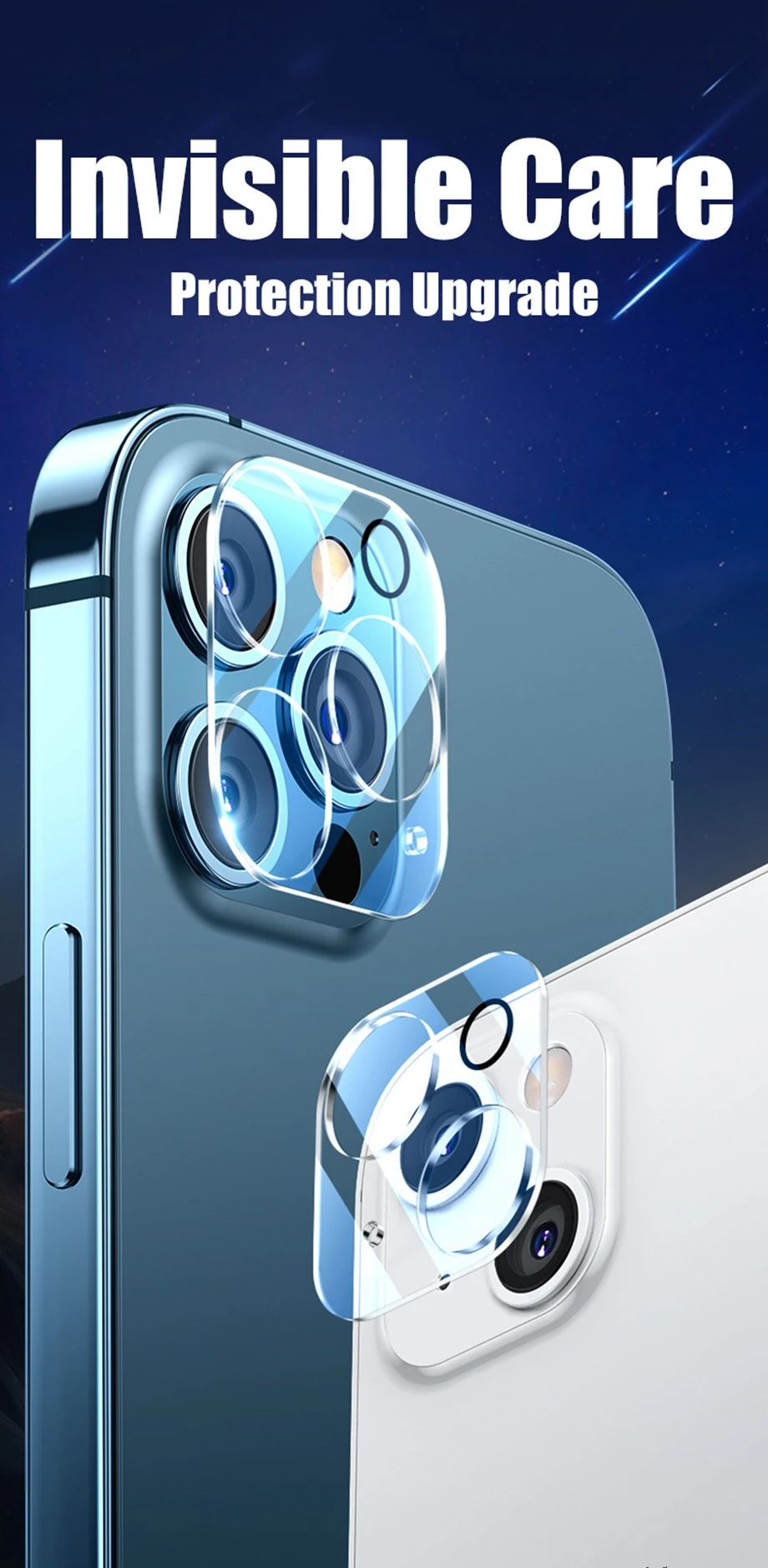 4in1[2 Rückglas + 2 Linsenglas] Klares gehärtetes Telefonglas für iPhone 16 15 14 Plus 13 12 Mini 11 Pro Max Rückbildschirmfolie – Detail 7