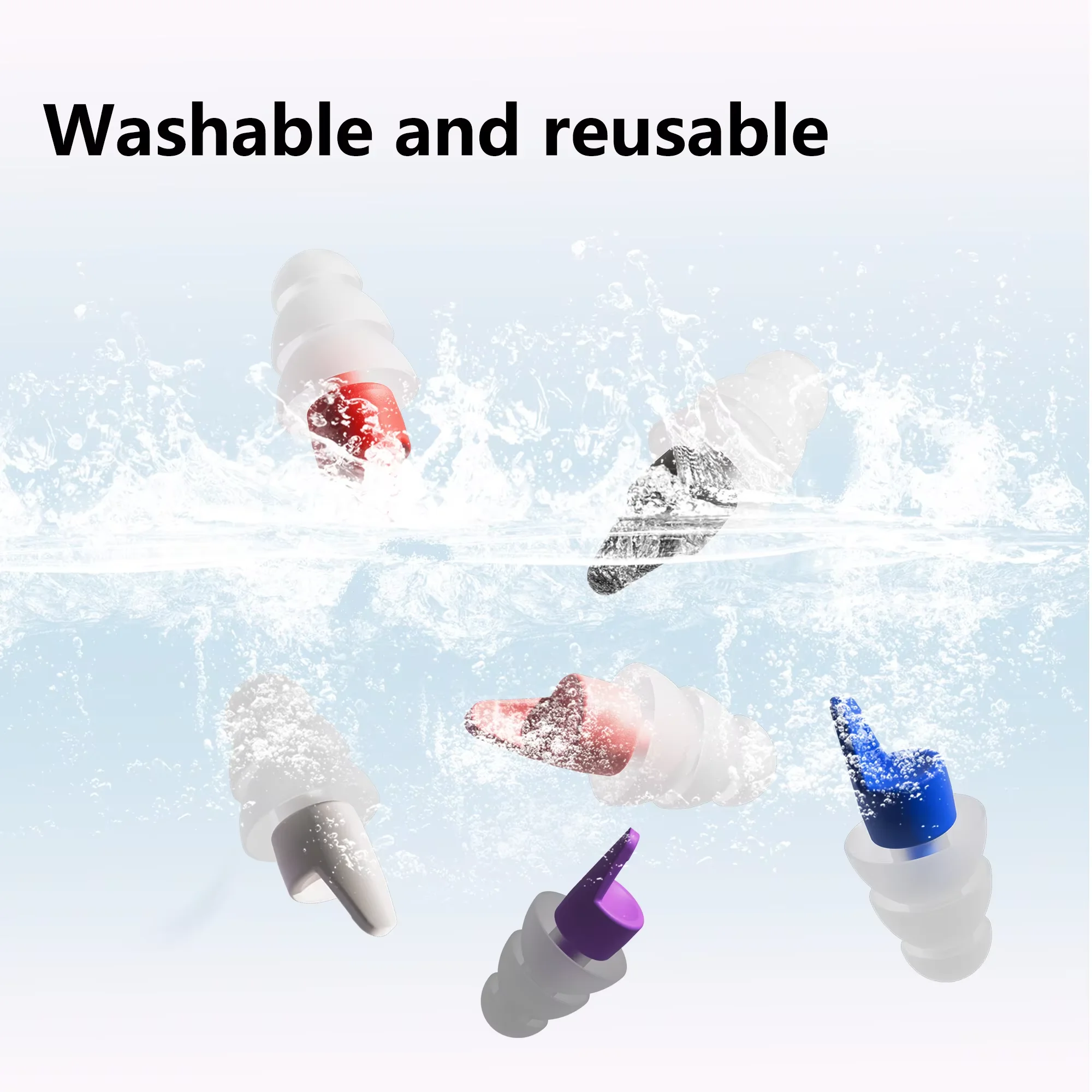 Reusable Silicone Lanyard Earplugs for Noise Reduction Comfortable Sleep Snoring Study Travel Ear Protection